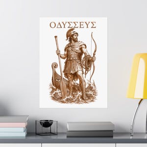 Odysseus Wall Art Poster | Greek Mythology Matte Print, The Odyssey Homer Ancient Greece Decor image 8