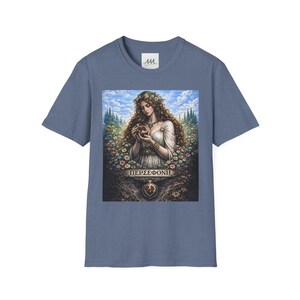 Persephone Aesthetic T-Shirt, Dark Feminine Mythology Shirt, Gothic Floral Goddess Tee, Olympian Collection image 8