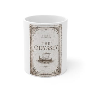 The Odyssey Vintage Book Cover Coffee Mug 11oz | Homer Greek Literature Gift, Ceramic Tea Cup