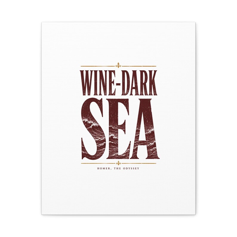 Wine Dark Sea Canvas Wall Art | The Odyssey Homer Ancient Greece Mythology Literary Home Decor Gift image 10