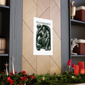 Polyphemus Cyclops Wall Art Poster | Greek Mythology Matte Print, The Odyssey Homer Ancient Greece Decor image 5