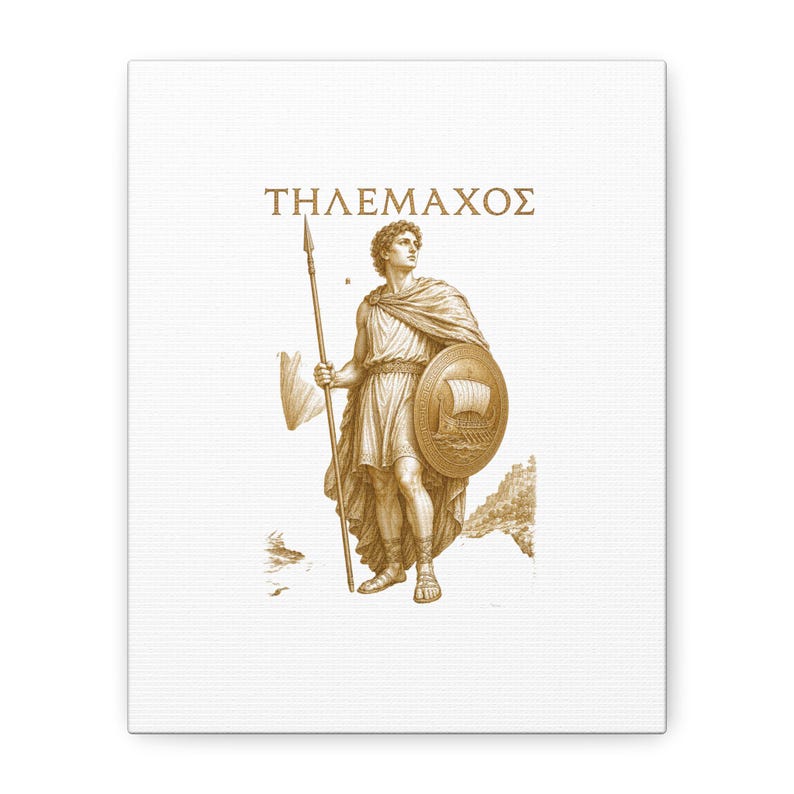 Telemachus Greek Hero Canvas Wall Art | The Odyssey Homer Ancient Greece Mythology Home Decor Gift image 5