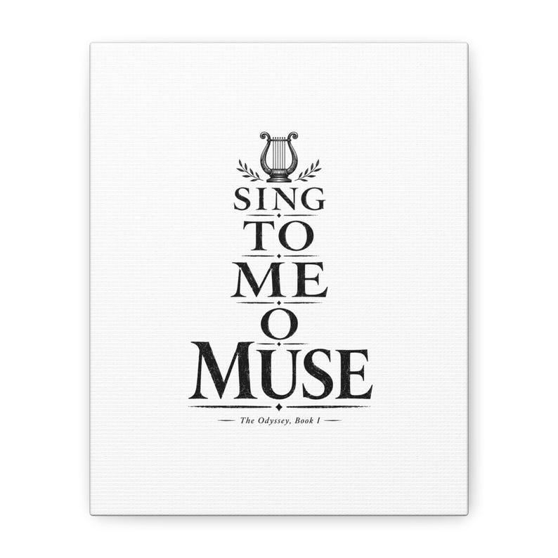 Sing to Me O Muse Canvas Wall Art | The Odyssey Homer Ancient Greece Poetry Home Decor Gift image 1
