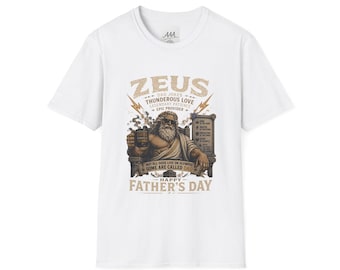 Chemise papa Zeus, t-shirt drôle de fête des pères, tous les dieux ne vivent pas sur l'Olympe, certains s'appellent papa, t-shirt papa dieu grec, chemise café et tonnerre