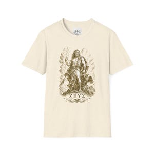 Zeus T-Shirt | King of the Gods Greek Mythology Tee | Ancient Greece Graphic Shirt | Gift for History Lover | Unisex Soft Cotton image 8