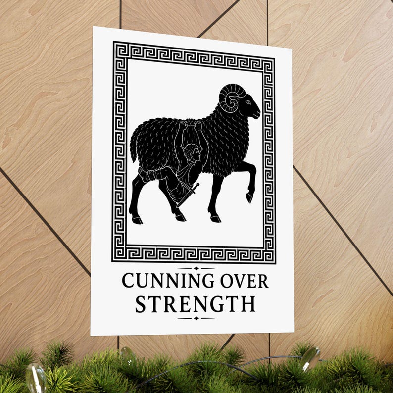 Cunning Over Strength Wall Art Poster | Greek Mythology Matte Print, The Odyssey Homer Ancient Greece Decor image 13