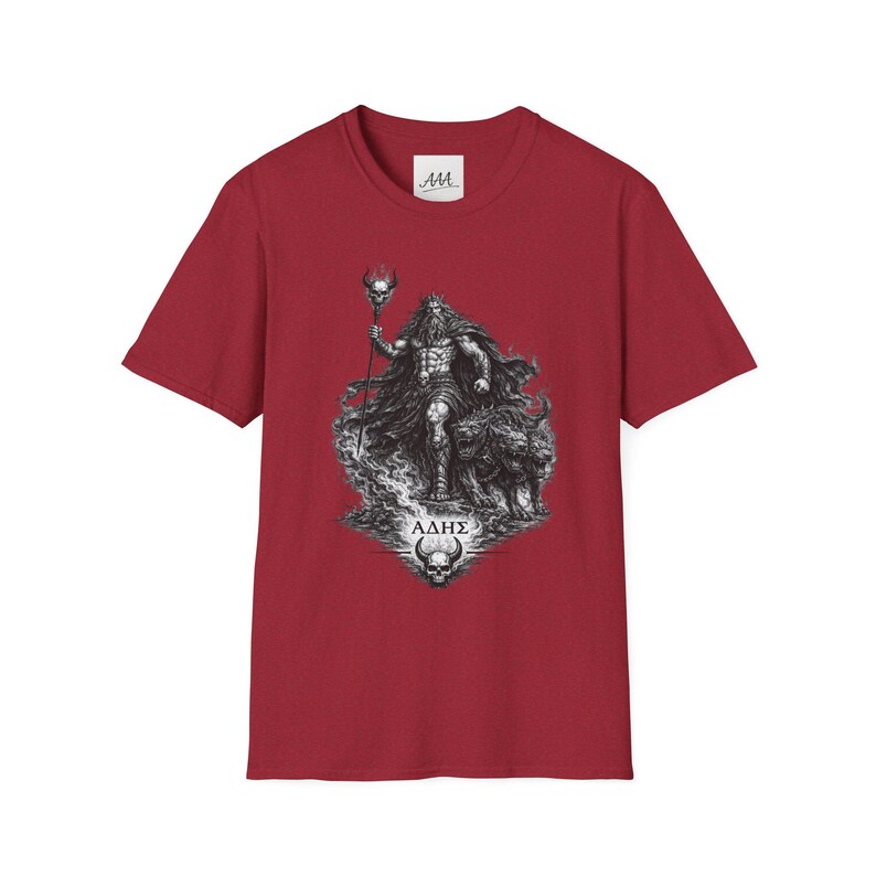 ハデス（ギリシャ神話の神）Tシャツ｜ダークファンタジー ハデスとケルベロス ユニセックスTシャツ｜オリンピアンコレクション 画像 15