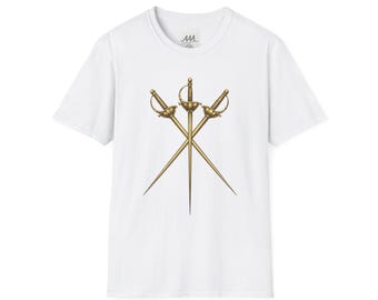 3 chemises sur 3 Mousquetaires : trois lames, ensemble meilleur ami assorti, t-shirt tous pour un, trio de chemises meilleures amies
