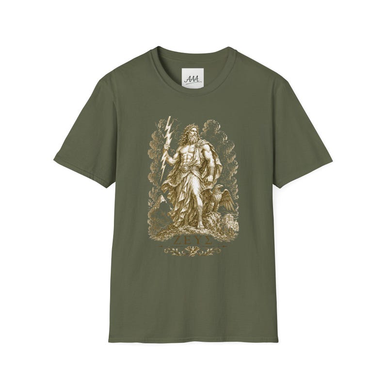 Zeus T-Shirt | King of the Gods Greek Mythology Tee | Ancient Greece Graphic Shirt | Gift for History Lover | Unisex Soft Cotton image 9