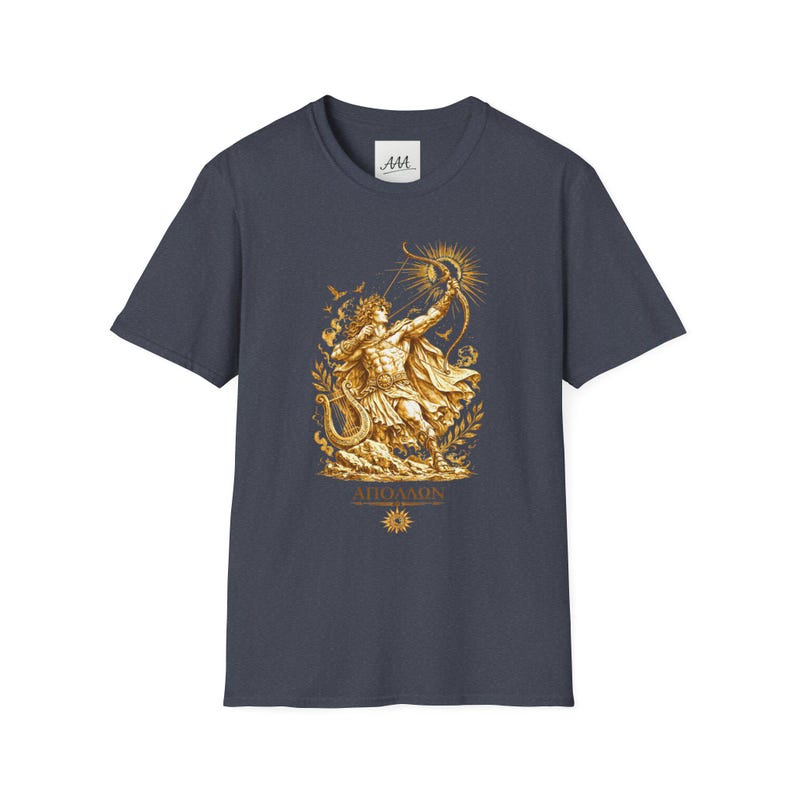 Apollo Greek God T-Shirt | Sun God Lyre Mythology Tee | Ancient Greece Graphic Shirt | Gift for Music Lover | Unisex Soft Cotton image 14