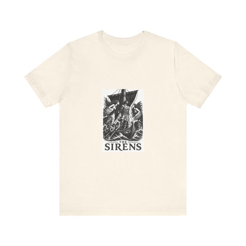 The Sirens Greek Mythology T-Shirt | Homer Odyssey Linocut Art | Dark Academia Literary Gift image 4