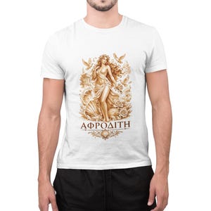 Aphrodite T-Shirt | Griechische Göttin der Liebe Mythologie Tee | Antikes Griechenland Grafik-Shirt | Geschenk für Sie | Weiche Unisex-Baumwolle Bild 18