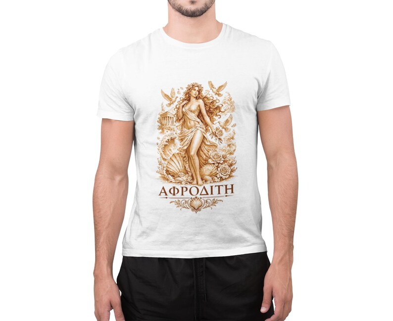 Aphrodite T-Shirt | Griechische Göttin der Liebe Mythologie Tee | Antikes Griechenland Grafik-Shirt | Geschenk für Sie | Weiche Unisex-Baumwolle Bild 18