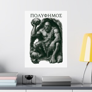 Polyphemus Cyclops Wall Art Poster | Greek Mythology Matte Print, The Odyssey Homer Ancient Greece Decor image 16
