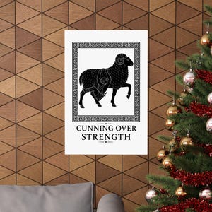Cunning Over Strength Wall Art Poster | Greek Mythology Matte Print, The Odyssey Homer Ancient Greece Decor image 4