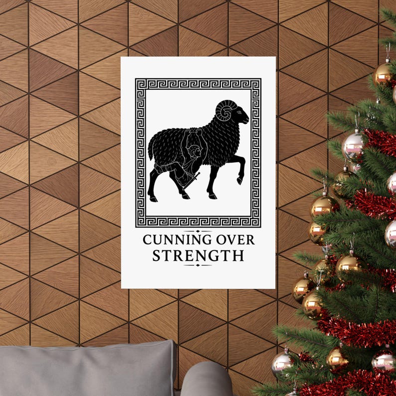 Cunning Over Strength Wall Art Poster | Greek Mythology Matte Print, The Odyssey Homer Ancient Greece Decor image 4