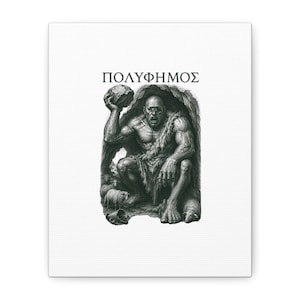 Polyphemus Cyclops Canvas Wall Art | The Odyssey Homer Ancient Greece Mythology Home Decor Gift