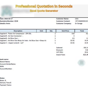 Excel-offertegenerator | Prijsvergelijkingstool leverancierscatalogus