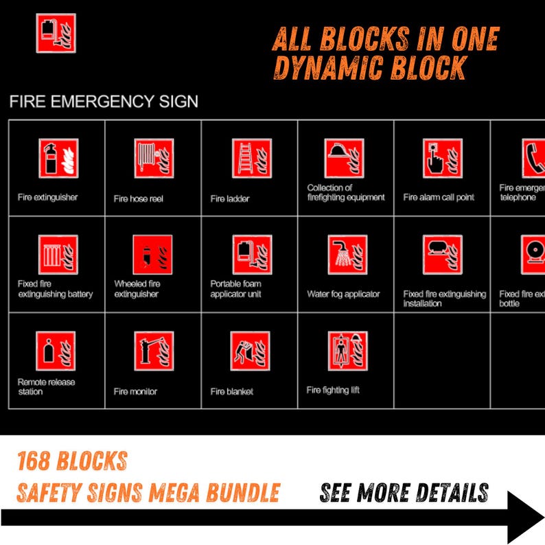 ISO 7010 Safety Signs DWG Dynamic Blocks | Hazard, Warning Symbols ...
