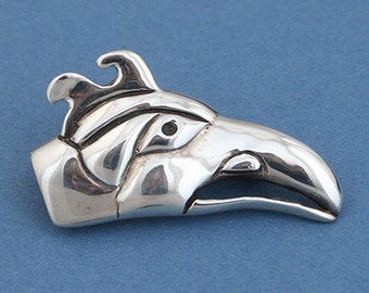 Raven Mask Pin - Northwest Coast Style