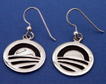 Obama Logo Sterling Silver Earrings
