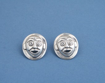 Moon Mask Earrings - Northwest Coast Style