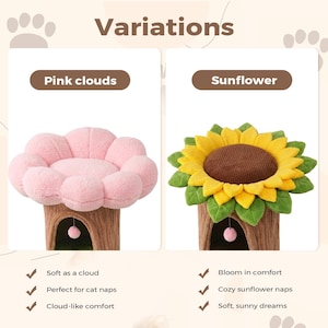 Forest Cat Tree Tower – Multi-Level Condo with Flower Bed image 2