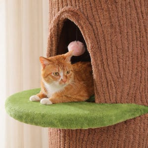 Forest Cat Tree Tower – Multi-Level Condo with Flower Bed image 8