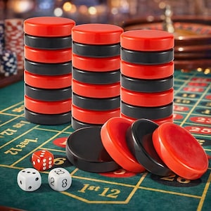 Handmade Resin Backgammon Pieces – Custom Colors with Velvet Storage Bag