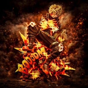 Blast-Quirk Hothead Prodigy / Statua da combattimento esplosiva / Espositore da collezione / File di stampa 3D STL