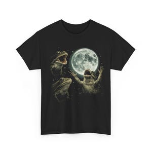 Frog Moon Shirt | Cottagecore Frog Tee | Aesthetic Nature Shirt | Moonlight Frog Graphic Tee | Cute Amphibian Shirt | Dark Academia | K553 image 4