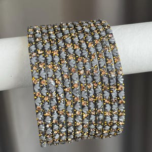 Grey Glass Bangle Stack, 12-Piece Glass Bangles