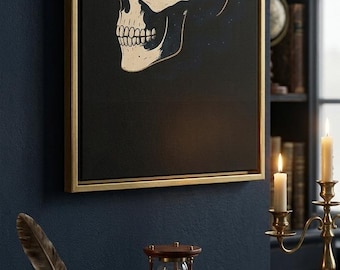 Cosmic Skull Print, Celestial Memento Mori Wall Art, Dark Academia Poster (Digital Download)