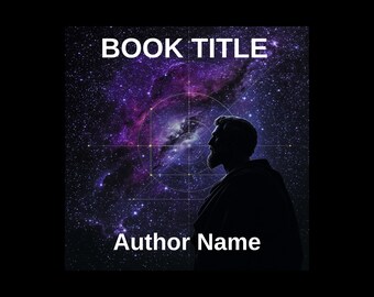 Cosmic Stoic Philosopher Book Cover Template, Fantasy Sci-Fi Novel Design (PDF Download)
