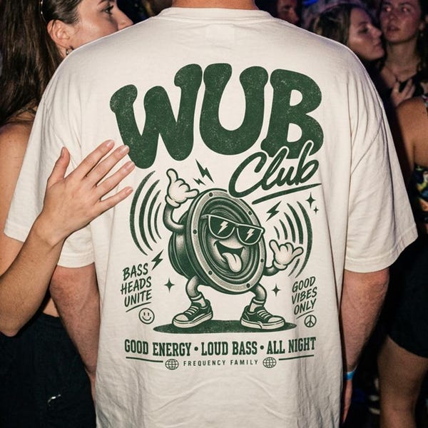 Camiseta Wub Club, Camiseta Dubstep, Camiseta Basshead, Atuendo para festival EDM, Camiseta gráfica Rave, Ropa Riddim, Regalo para amantes de la música, Regalo para headbangers