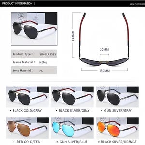 May include: Metal sunglasses with dark lenses, available in various color combinations. The frame is metal, and the lenses are PC. The sunglasses are 150mm wide, 143mm high, and 20mm in the bridge.