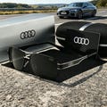 Audi Style Polarized Sunglasses, Black Gold Metal Frame, UV400 Driving Shades