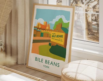 Bile Beans Sign | YORK | Poster | Art Print | Vintage Advertising | Printed IN the Bile Beans Building | Various Sizes Available