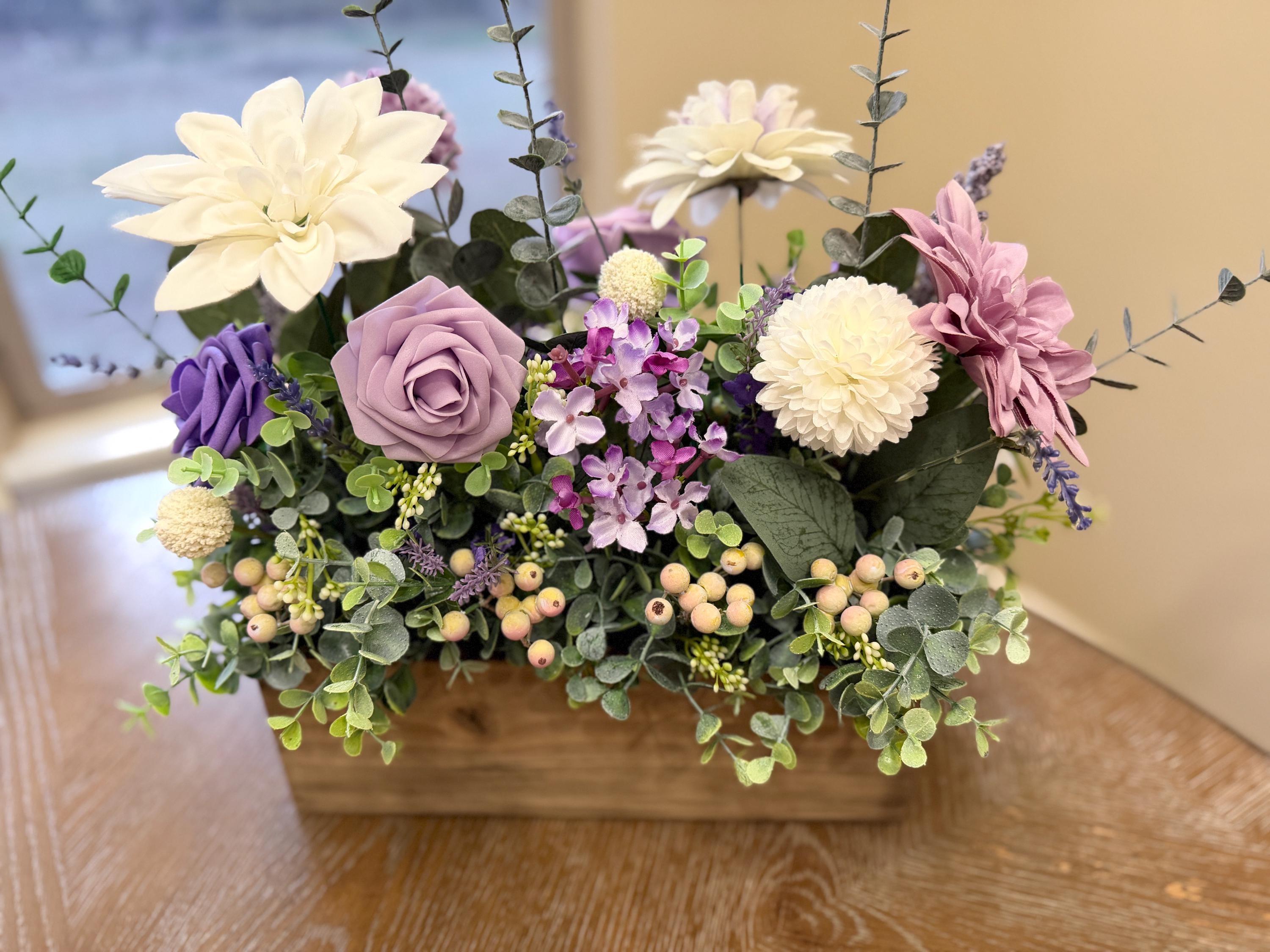 Lavender Cream Floral Centerpiece