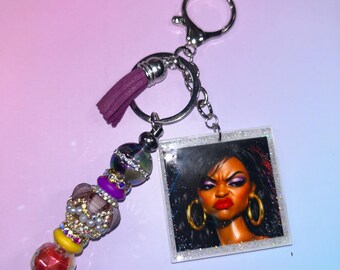 Handcrafted Beaded Keychains/Bag Charms: Unique Designs for Office, School, Gifts. Barbie Meme