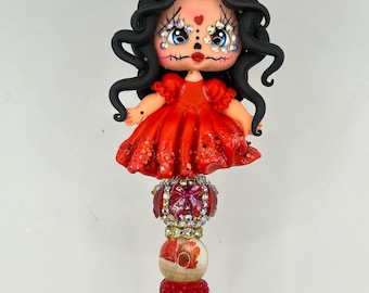 Bling Pen Arcilla Grande Dia de Los Muertos