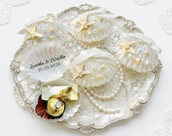 Custom Wedding Favors Boxes,Custom Shell Wedding Favors for Boxes,Personalized Gift Boxes,Custom Party Favors, Bulk Candy Boxes,Wedding Gift
