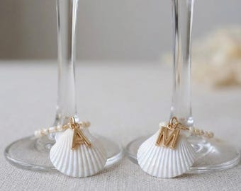 Custom Party Place Cards,Wedding Favors Shell Place Cards, Custom Name Tag, Guest Name Seating Tags, Coastal Wedding Decor,Party Table Decor