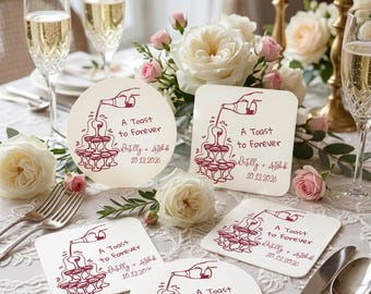 Custom Party Coasters ,Personalized Wedding Coasters,Custom COCKTAIL Wedding PaperCoasters,New Home Gifts,Party Table Decoration,Custom Gift