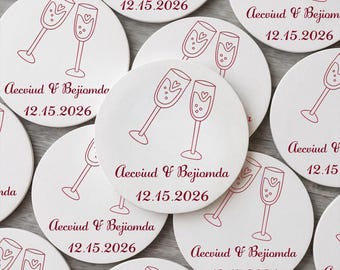 Custom Wedding Coaster, Custom Paper Coaster, Party Coaster,Bridal Shower,Decor Bulk Wedding Favor,Engagement, Wedding Gift,Thank You Favors