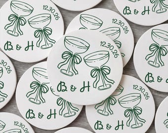Custom Wedding Paper Coasters,Custom Coaster,Cocktail Coaster,Bar Coaster,BridalShower,DecorBulkWeddingFavor, Engagement,Anniversaries,Party