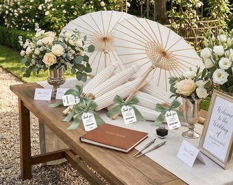 Custom Party Umbrella,Paper Parasol Umbrella Set,Custom Wedding Parasol,Custom Bamboo Wood Fans,Weddings,Bridal Umbrellas,Party Favor