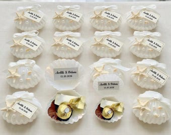 Custom Shell Wedding Favors Boxes,Shell Handmade Boxes Favors,Engagement Gifts,Personalized Oyster Shell Favor Box ,Wedding &PartyGuestGifts