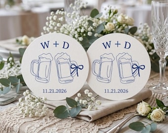 Custom Wedding Favor Paper Coasters,Custom Wedding  Coasters,Decor BulkWedding Favor,WeddingFavors,Engraved RusticCoasters,HousewarmingGifts