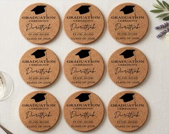 Custom Graduation Party Favor Coasters,Custom Graduation Coasters,Personalized Coasters,Class of 2026 Graduation Coasters,Graduation Gifts